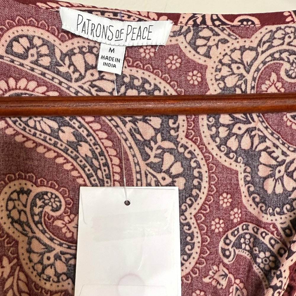 Patrons of Peace 100% Rayon Floral Paisley Wide Leg Jumpsuit NEW - Picture 9 of 10